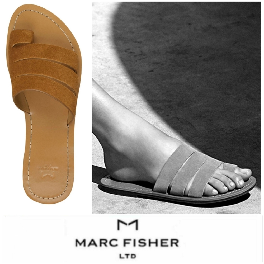 Soft Suede Marc Fisher LTD Slide Sandals - Picture 1 of 8